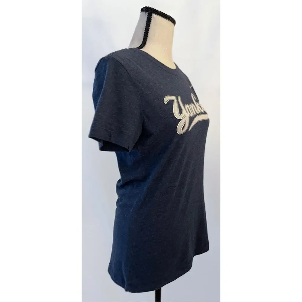 MLB Nike NY Yankees T Shirt | Bleach Effect Logo Short Sleeve Tee